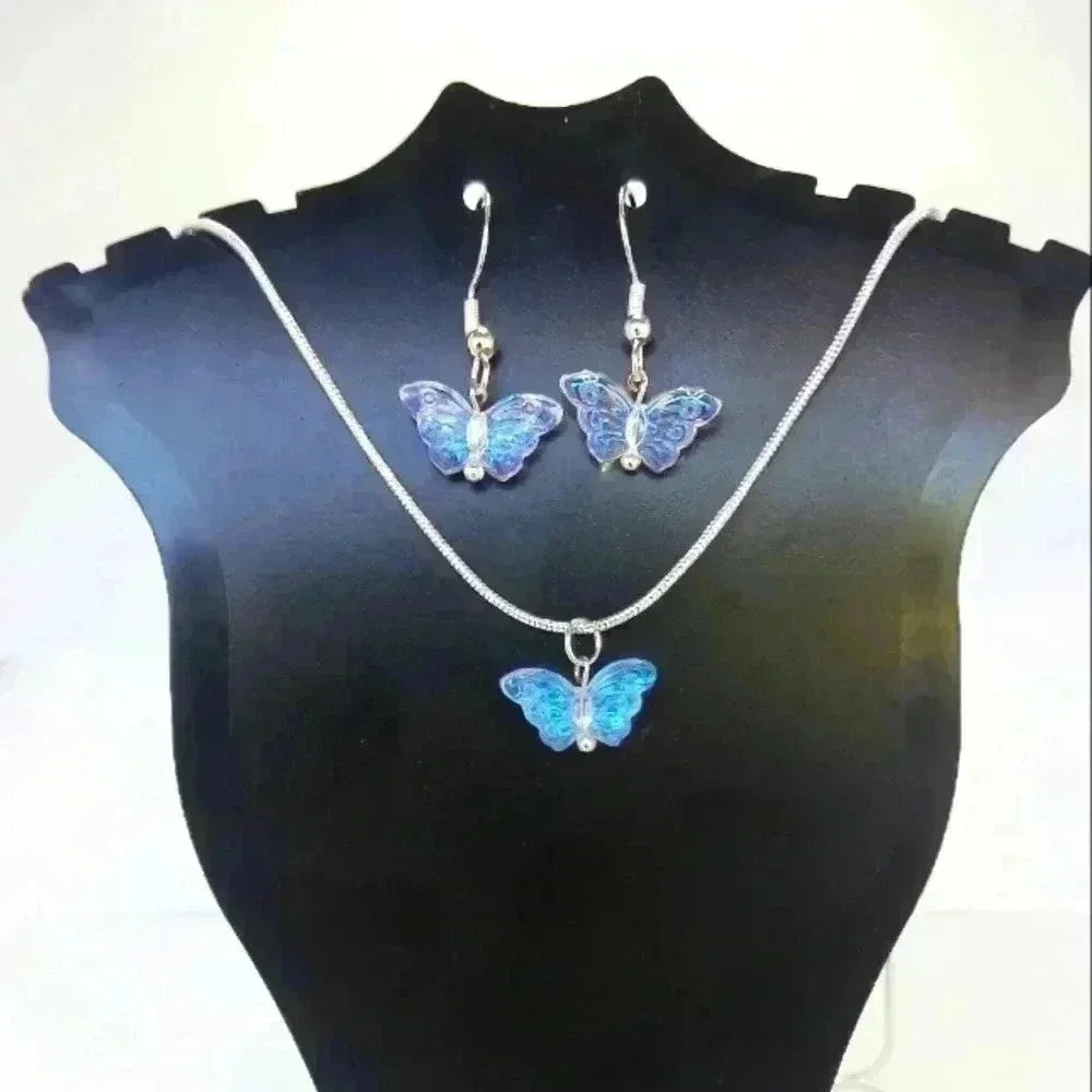 Iridescent Butterfly Necklace